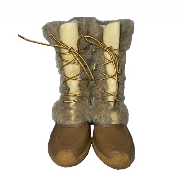 Vintage Sorel Nanook Leather Fur Winter Snow Boots, Sz 8 - Picture 5 of 12